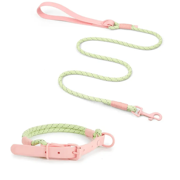 Pavadėlis su antkakliu "Pink/Mint" S dydis